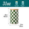 XYQXYQ Kitchen Countertop Ceramic Checkered Canisters,Black And White Food Storage