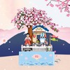 Mini Brick Sakura Music Box with Rotating Display, Sakura Music