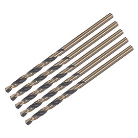 uxcell 5pcs Straight Shank Twist Drill Bits 2.5mm Gold Titanium & Black Nitride Coated High Speed Steel (HSS) 4341 with 2.5mm Shank for Stainless Steel Alloy Metal Plastic Wood