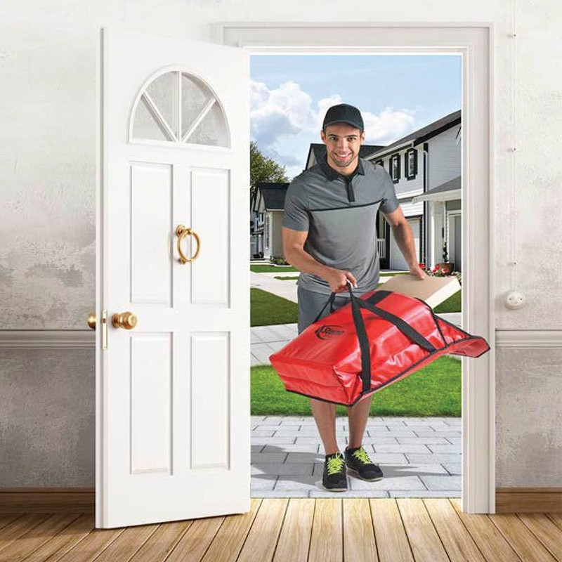 Sterno Delivery Insulated Vinyl Delivery Pizza Carrier, Large, 21" x