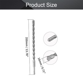 Utoolmart Masonry Drill Bit 18mm x 350mm Carbide Tipped Rotary Hammer Bit 9mm Round Shank for SDS Impact Drill 1Pcs