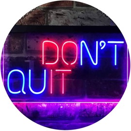Don't Quit Do It Positive Wall Décor Bedroom Display Dual Color LED Neon Sign Blue & Red 12" x 8.5" st6s32-i3206-br