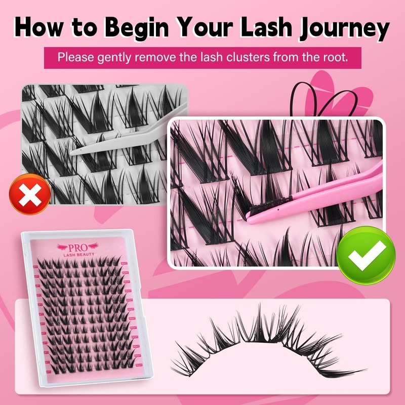 Lash Clusters Kit Eyelash Clusters Bunny Eye Cluster Eyelash Extensions