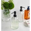 JASAI 2PACK 18Oz Simple Glass Soap Dispensers with Black Pump,