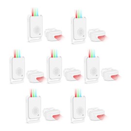 GREENCYCLE 7PK Motion Dectectors, Outdoor Motion Sensor Alarm, Wireless Driveaway Alarm, Home Security Business Detector Alert System, Infrared PIR Sensor, IP64 Waterproof, Long Range Protect Property