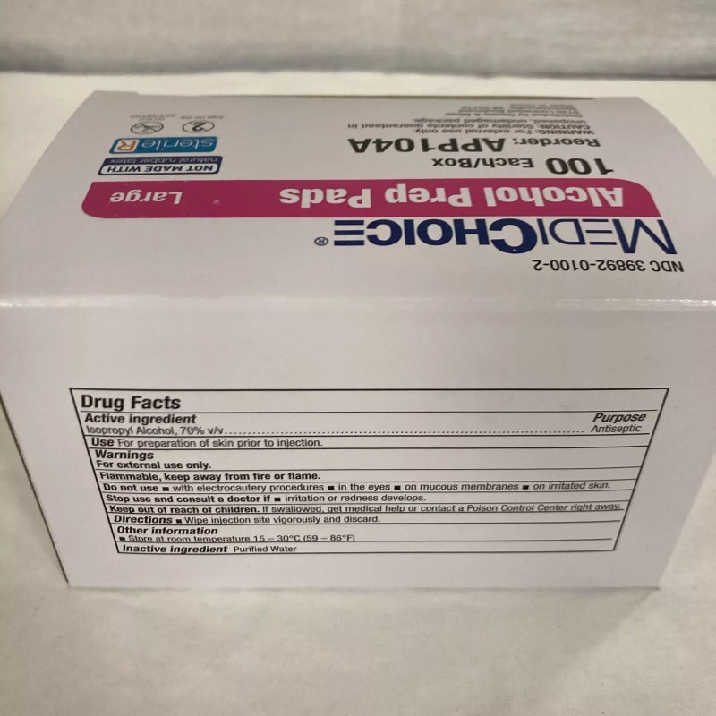 MediChoice Alcohol Prep Pad, Large - 100 Count - 1
