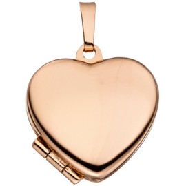 Jobo Women's Heart Locket 925 Silver Rose Gold Plated for Opening for 2 Photos, Silver