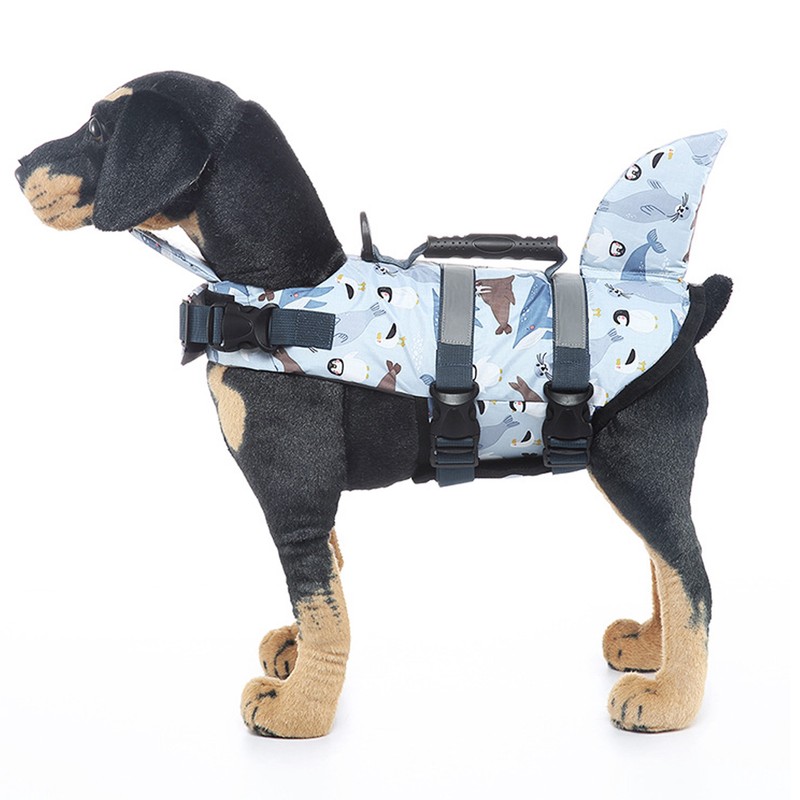 Dog Life Vest Reflective Adjustable Pet Floatation Life Jacket with