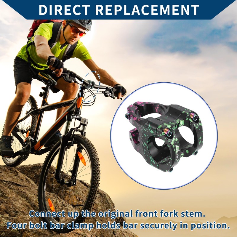 Hihaha Bicycle Stem/Short Handlebar Stem/for Bicycle/1 Piece Green Pink