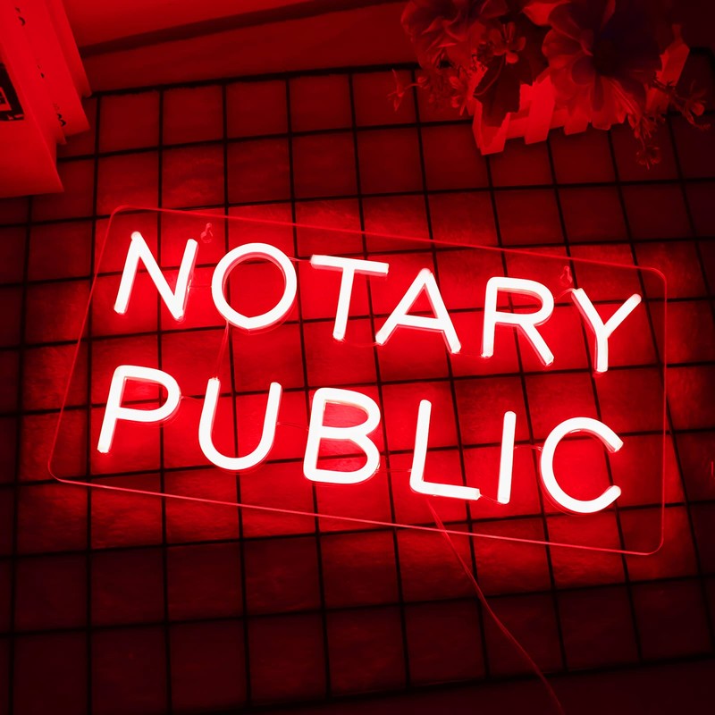Vinray Notary Public Neon Sign,Inform of Business Services Provided of