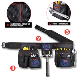 Tool Belt with Multiple Pockets，Adjustable and durable carpenter tool belt,electrician tool belt,Utility Belt,Tool Belts for Men