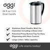 OGGI Oval Carafe Glass Liner - Stainless Steel Body, 1