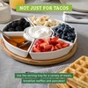 Chef Tacos Ceramic Taco Serving Platter - Divided Serving Tray