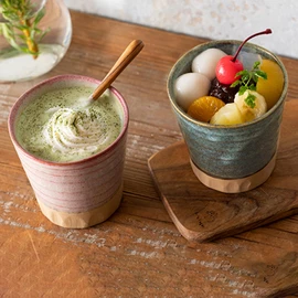 Yamakatsu Mino Pottery Cup Free Cup Set of 2, 11.2 fl oz (330 ml), Mino Kiln Hen Present, Wooden Box, Made in Japan MIN-2052A