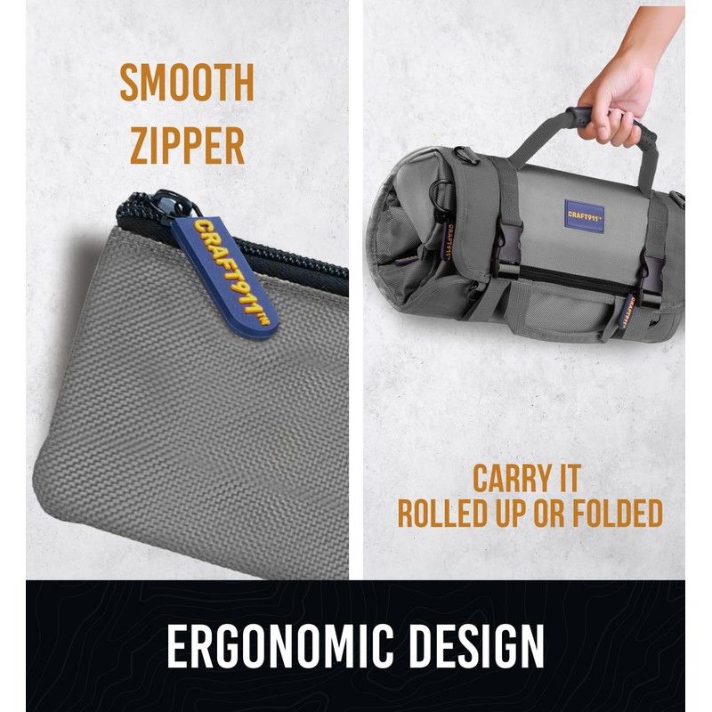 CRAFT911 Durable Tool Bag Organizers w/Detachable 6 Tool Pouches -