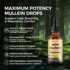 Wild Mullein Drops for Lungs, Organic Liquid Wild Mullein Leaf Extract Drops for Women & Men, 60ml (Pack of 1)