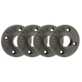 1" Heavy Duty Floor Flange, Home TZH 4 Pack Malleable iron Pipe Flange for Industrial vintage style, Flanges with Threaded Hole for DIY Project/Furniture/Shelving Decoration(1", 4)