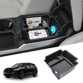 X-TKER Center Console Organizer Tray Compatible with Acura RDX 2025 2026 Accessories – Custom Fit Armrest Storage Box Insert for 2025-2026 RDX Dual-Layer Compartment with Coin/Card Holder Rubber Mat
