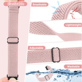 VNDAPT Elastic Watch Bands 16mm 18mm Quick Release Replacement Wristband, Adjustable Stretchy Nylon Watch Strap Sports Band for Men Women, (18mm, Black+Grey+Beige+Red+Pink Sand)