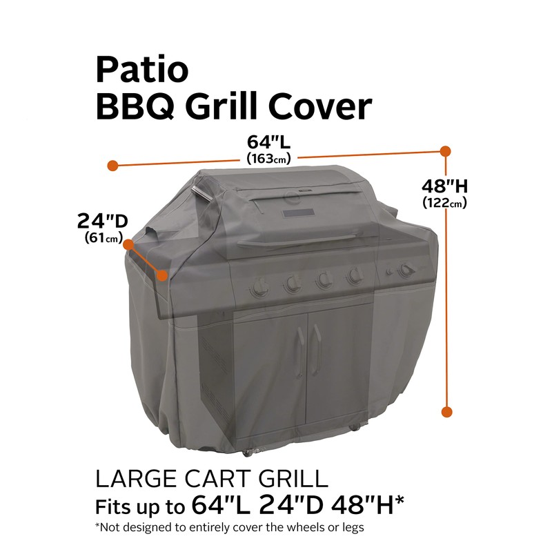 Classic Accessories Ravenna Water-Resistant 64 Inch BBQ Grill Cover, Grill