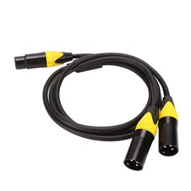 XLR Y Splitter Cable, XLR Splitter Cable Female to 2 Male XLR Y Cable, 3 Pin Noiseless Low Loss Audio Adaptor for Mic Speaker Mixer 3.3ft