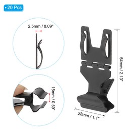 PATIKIL 20Pcs Metal Sign Clips, Rotatable Sign Holder Stand Clips Label Display Rack Merchandise Price Tag Clamps for Supermarket Retail Display, Black