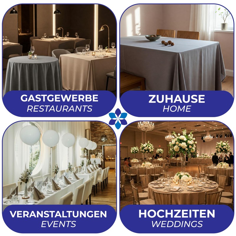 BLUZIMAN Washable Rectangular Tablecloth, 100% European Made of Luxury Fabric,