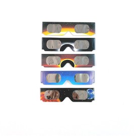 Bookishbunny 5 Pairs Solar Eclipse Viewers Paper Glasses Sun Viewing ISO Certified 5pk