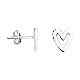 SOFIA MILANI - Solid 925 Sterling Silver Earrings for Women - Heart Stud Earring - E1197
