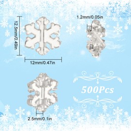 SUNNYCLUE 1 Box 500Pcs Snowflake Beads Bulk Silver Snowflake Beads Christmas Xmas Fall Silver Snowflakes Mini Acrylic Holiday Clear Beads for Jewellery Making Beads DIY Necklace Earring Adults