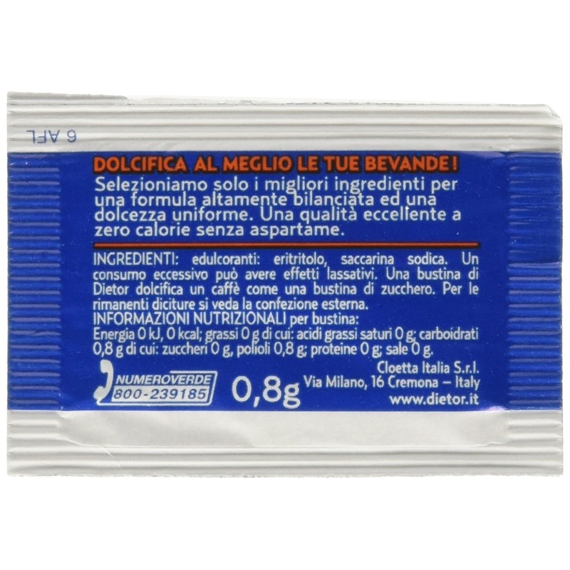 Dietor - Dolcificante Zero Calorie Senza Glutine, Box Da 300