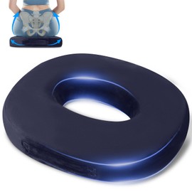 Orthopaedic Seat Cushion, Round, Coccyx Cushion Made of Memory Foam, Doughnut Cushion, Ergonomic Coccyx Cushion for Wheelchairs, Memory Foam Coccyx Cushion, Promotes Blood Circulation and Relieves the