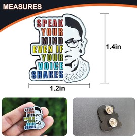 HSTEVSIT RBG Ruth Bader Ginsburg Notorious Enamel Pin Supreme Court Women Rights Girl Power Justice Freedom Hope Love Equality Peace Dissent Lapel Pin Badges Brooch for Holiday Gifts Decoration