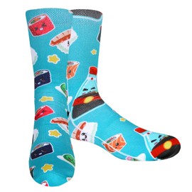 Benefeet Sox Novedad calcetines locos divertidos para hombres y niños,Sushi de color verde azul