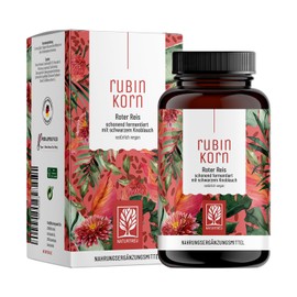 NATURTREU® Ruby Grain Red Rice Complex Rounded with Black Garlic Extract 2.9 mg Monacolin K per Daily Dose with Choline for Normal Liver Function Fermented Red Rice 120 Capsules