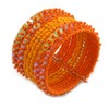 Avalaya Bohemian Wide Beaded Cuff Bangle with Sequin (Pumpkin Orange)