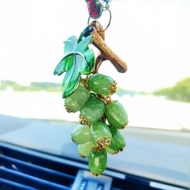 Simulation Grape String Rear View Mirror Accessories, Colorful Hanging Ornament for Car Mirror, Pretty Scent Car Accessories for Women Interior