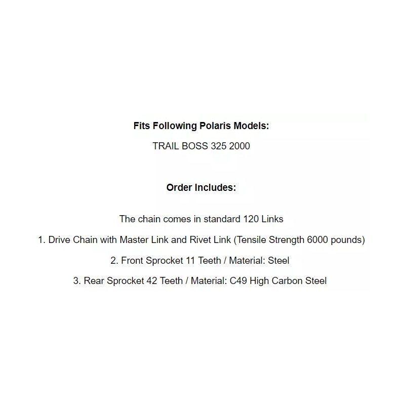 Polaris Drive Chain & Sprockets Kit for Polaris Trail Boss