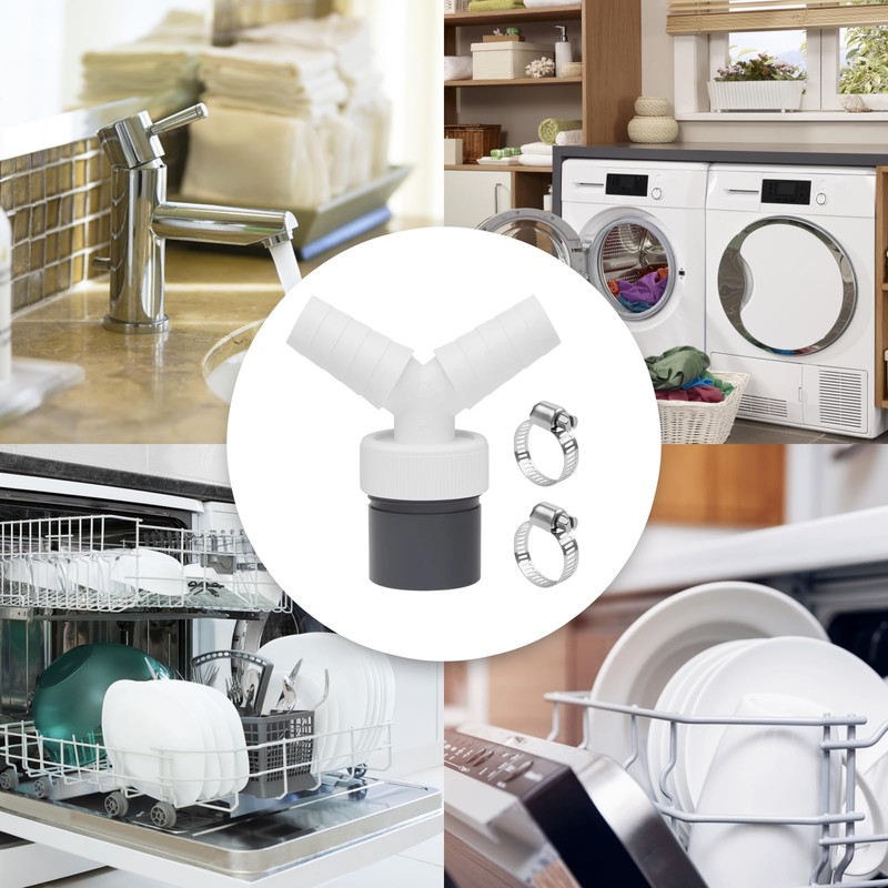 Washing Machine Waste Splitter, Dual Drain Pipe Connector for Dishwasher