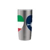 South Carolina and Italy Flags: Heart Shaped Unity Stainless Steel