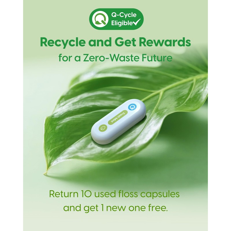 QicoBay UpFlosser C1S Reusable Auto-Restringing Flosser with Replaceable Floss Capsule,