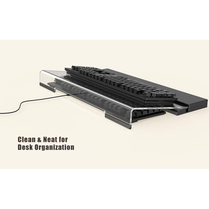 Kovesayi Acrylic Keyboard Stand with Ergonomic PU Leather Wrist Rest