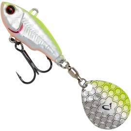 Savage Gear Fat Tail Spin Sinking Jig Spinner Size / Weight / Colour: 5.5 cm / 9 g / Lemon Back Flash