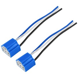 XINLIYA 2PCS H4 9003 Car Wiring Harness Headlight Socket, 3 Pin Ceramic Heavy Duty Vehicle Head Light Connector Replacement, Automotive Fog Light Outlet Accessories, Universal Fit