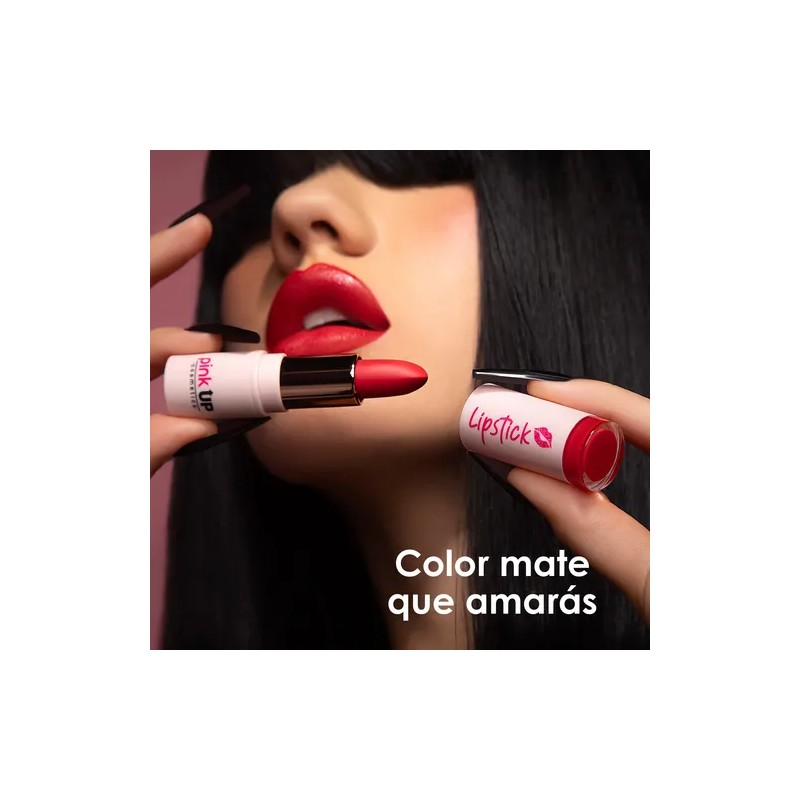 Pink Up Lipstick Acabado Mate Color Intenso Larga Duración