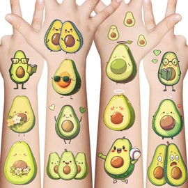 90PCS Avocado Temporary Tattoos Funny Avocado Themed Birthday Party Decorations Favors Supplies Fruit Avocado Tattoo Stickers for Kids Boys Girls Gifts Goodie Bags Fillers Prizes Rewards
