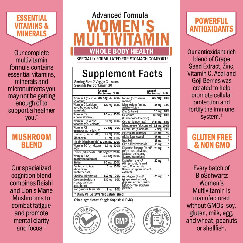 BioSchwartz Daily Multivitamin for Women Capsules (1 Month Supply) Plus