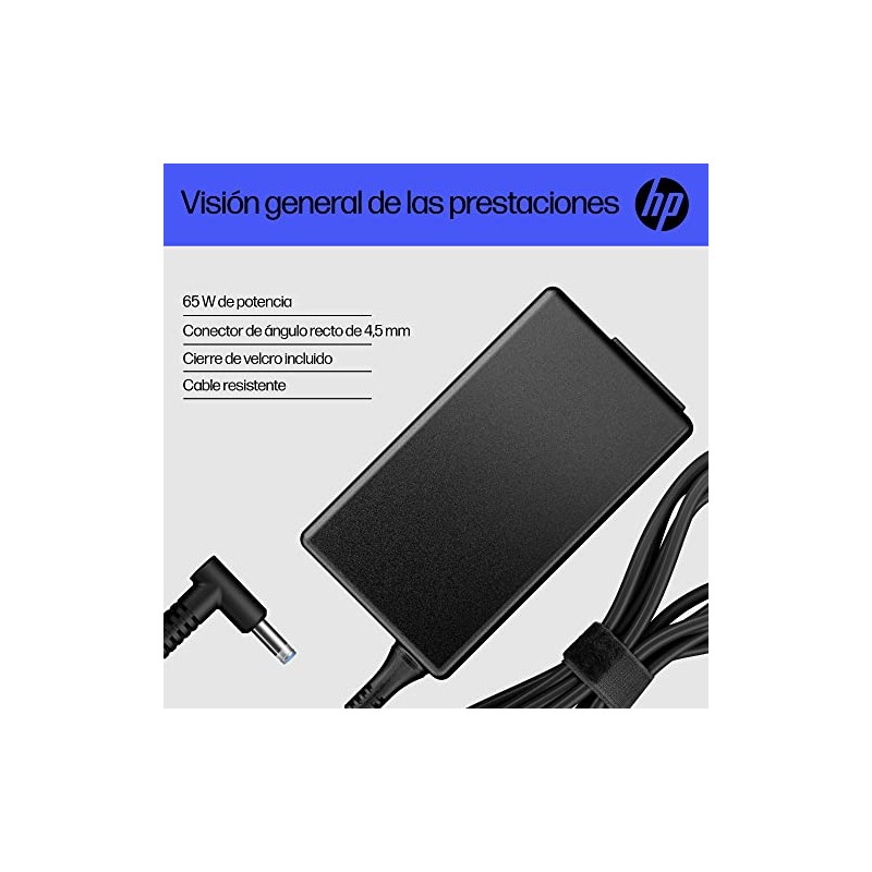 HP Cargador de Laptop 65W, 4.5 mm (6H459AA)
