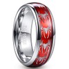 NUNCAD Men's 8mm Tungsten Carbide Ring with Spider Pattern Inlay