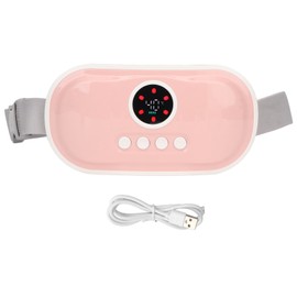 Portable Cordless Heating Pad Electric Waist Belt Fast Heating Pad 3 Heat Levels 2 Massage Modes Back Belly Heating Pad Pink
